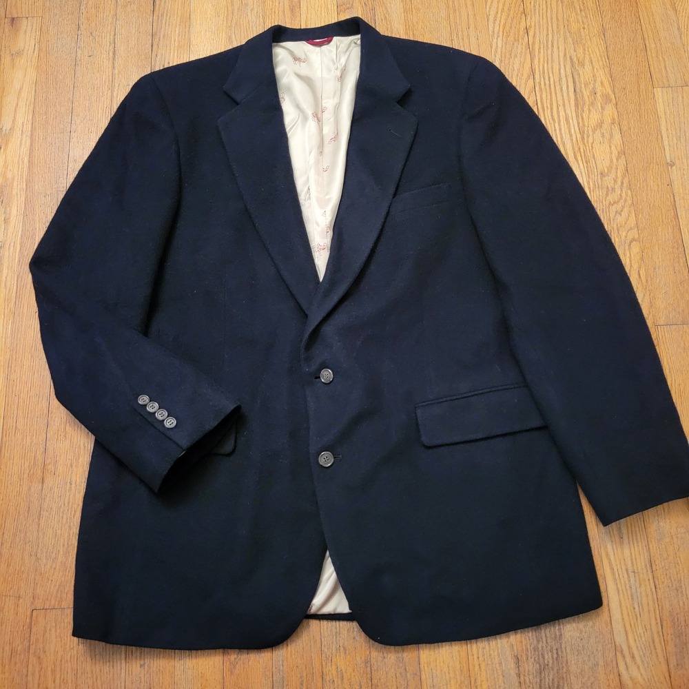 Jos A Bank 50R Blazer Black Camel Hair Premier Collection Sport Coat Jacket